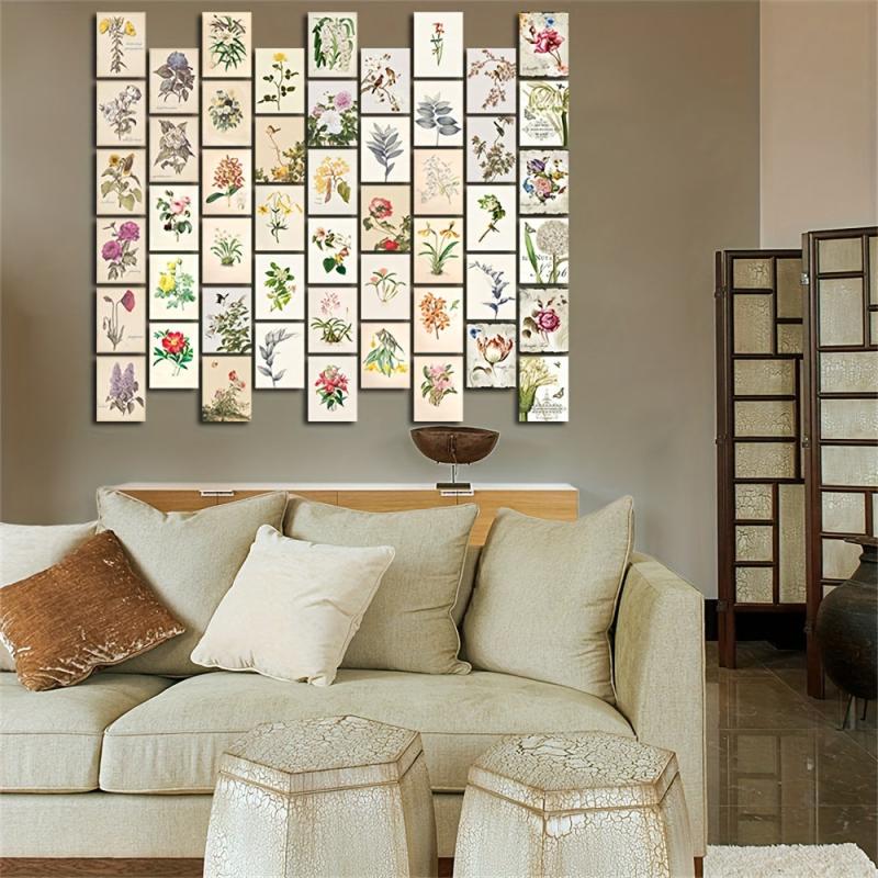 Retro Flower Wall Collage Kit in Yellow for Dreamy Room Decor