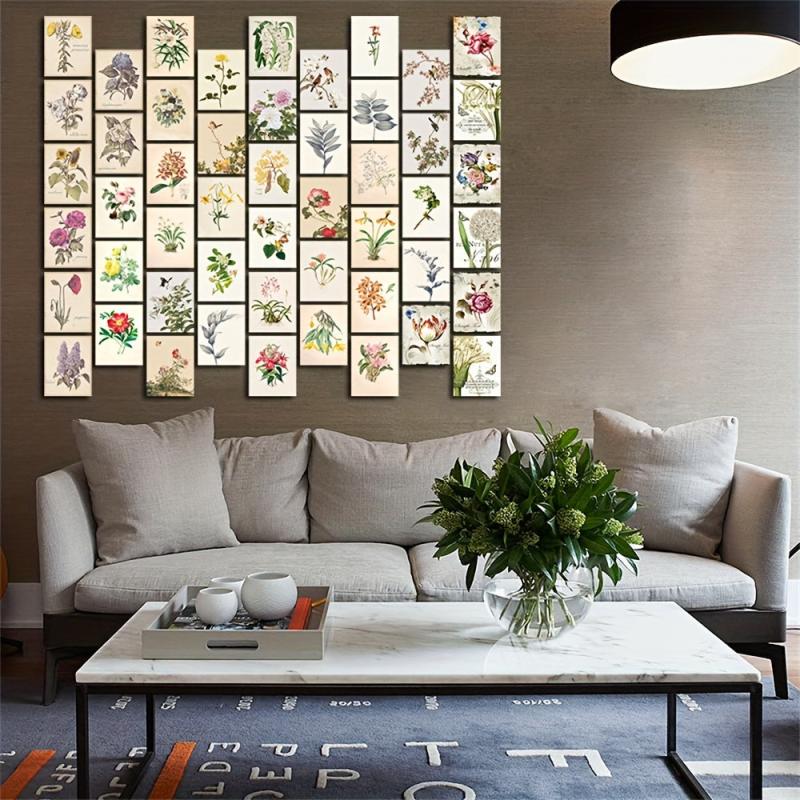 Retro Flower Wall Collage Kit in Yellow for Dreamy Room Decor