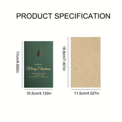 4pcs Vintage Stamping Christmas Metal Greeting Card With Envelope