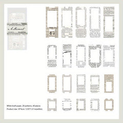 40pcs Time Series Journal Diary Decoration Material Pack