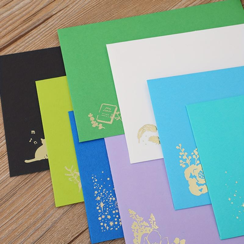 6pcs Small Fresh Bronzing Western Envelopes