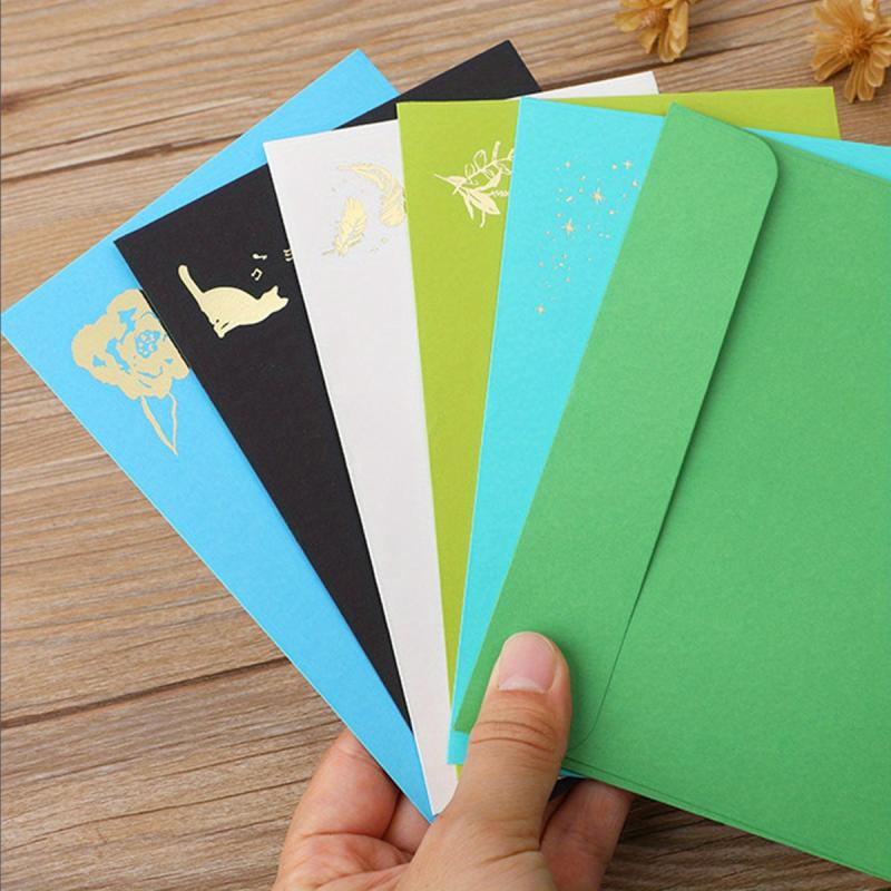 6pcs Small Fresh Bronzing Western Envelopes