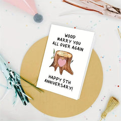 Funny 5th Anniversary Card for Him - 5 Years Married Gift for Husband