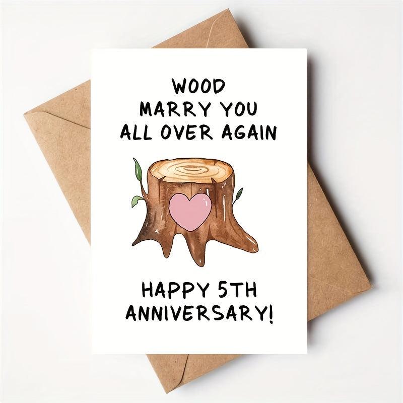 Funny 5th Anniversary Card for Him - 5 Years Married Gift for Husband