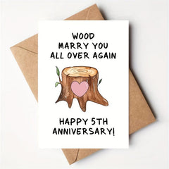 Funny 5th Anniversary Card for Him - 5 Years Married Gift for Husband