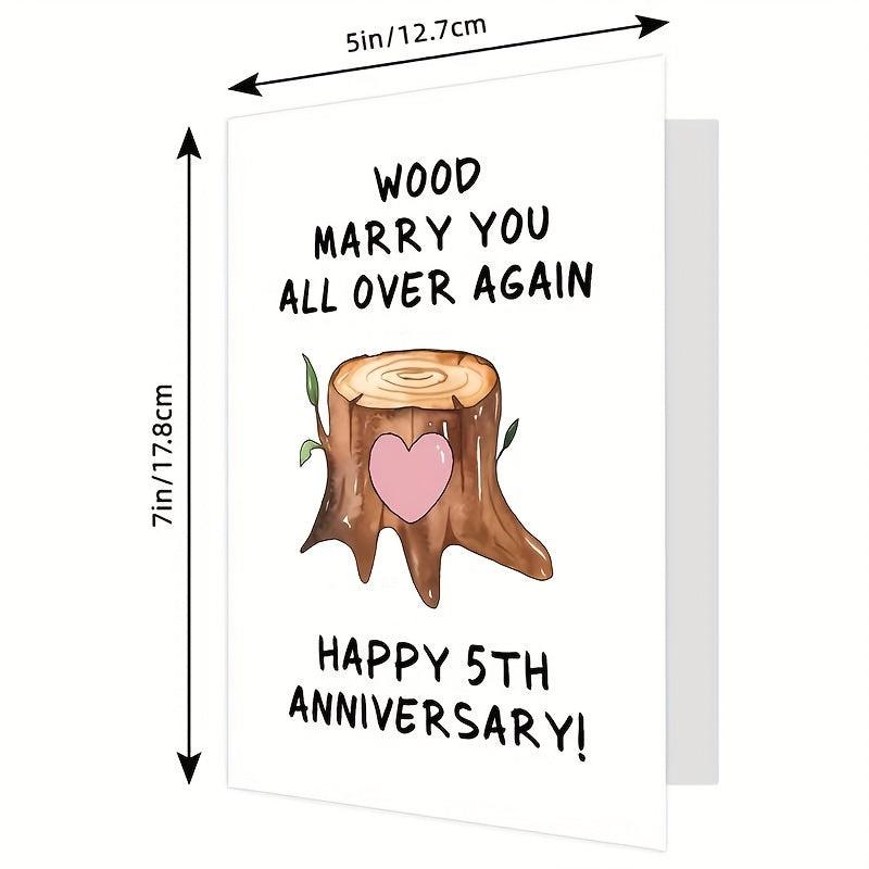 Funny 5th Anniversary Card for Him - 5 Years Married Gift for Husband
