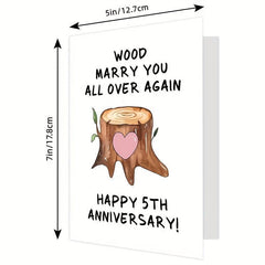 Funny 5th Anniversary Card for Him - 5 Years Married Gift for Husband