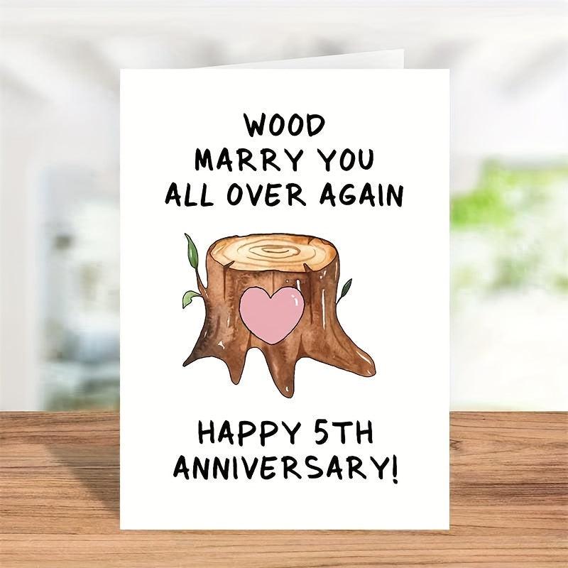 Funny 5th Anniversary Card for Him - 5 Years Married Gift for Husband