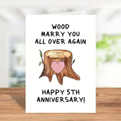Funny 5th Anniversary Card for Him - 5 Years Married Gift for Husband