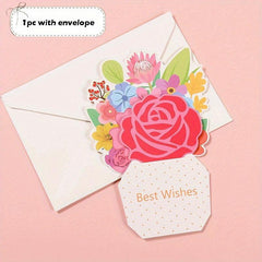 3pcs Bouquet Greeting Cards for Thanksgiving Mothers and Friends