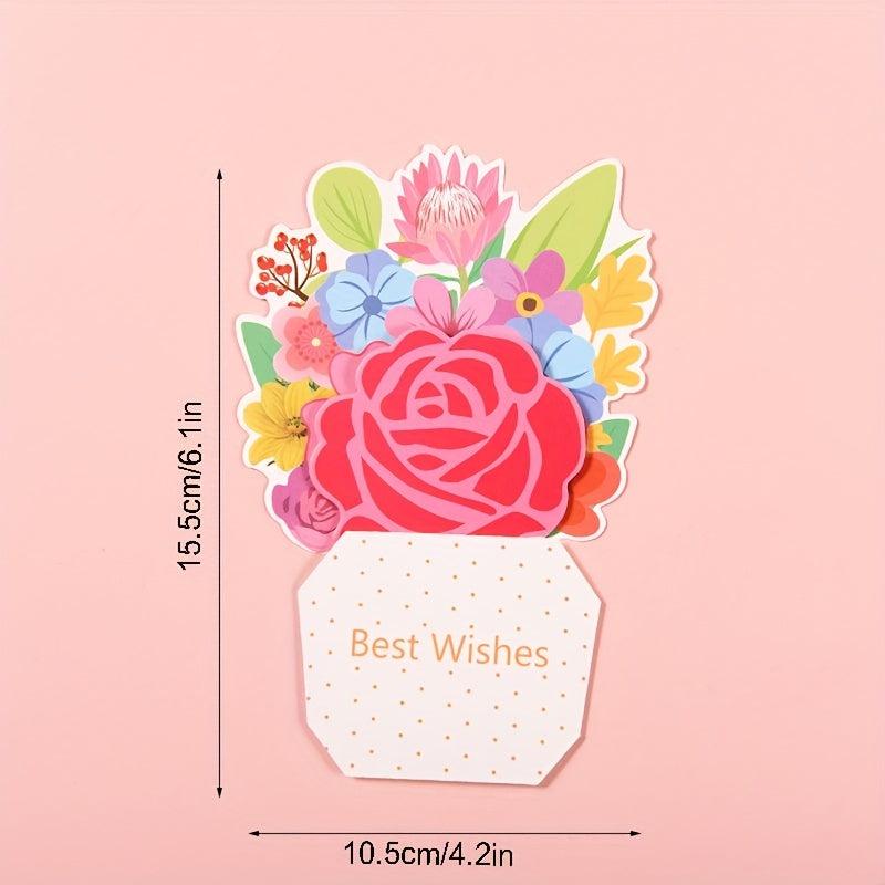3pcs Bouquet Greeting Cards for Thanksgiving Mothers and Friends