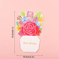 3pcs Bouquet Greeting Cards for Thanksgiving Mothers and Friends