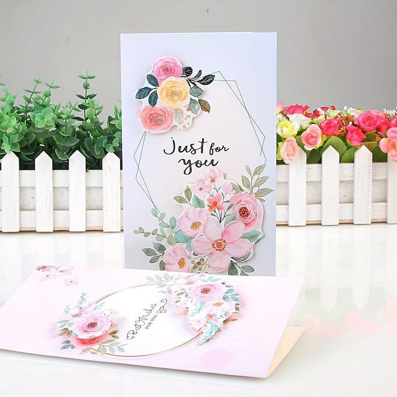 3D Flower Greeting Card for Mother Teacher Qixi