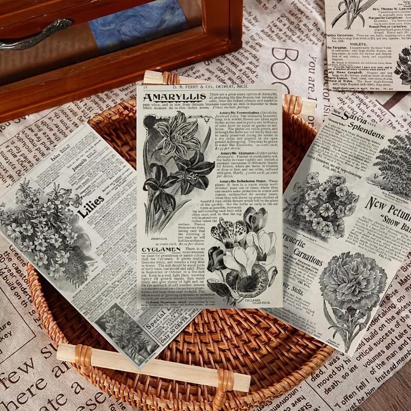 Set of 10 Floral Greeting Cards for Postcards or Wall Decor