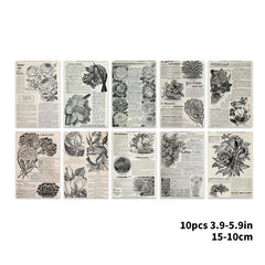 Set of 10 Floral Greeting Cards for Postcards or Wall Decor