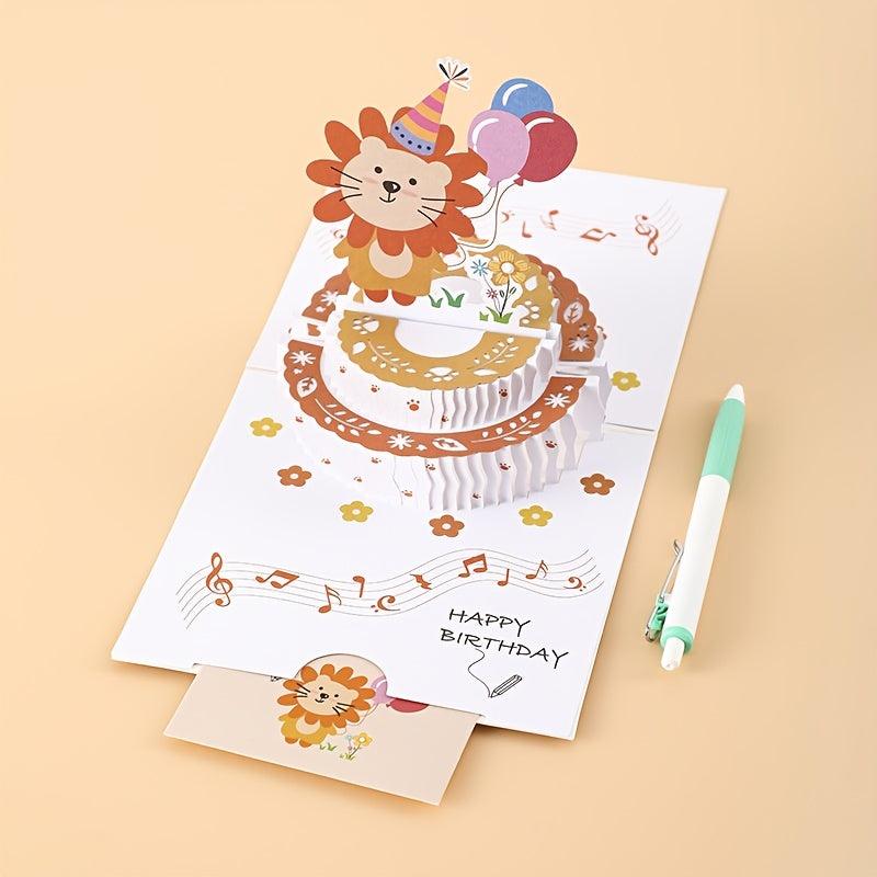 3D Birthday Cake Shaped Card Multiple Styles