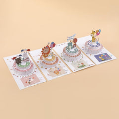 3D Birthday Cake Shaped Card Multiple Styles