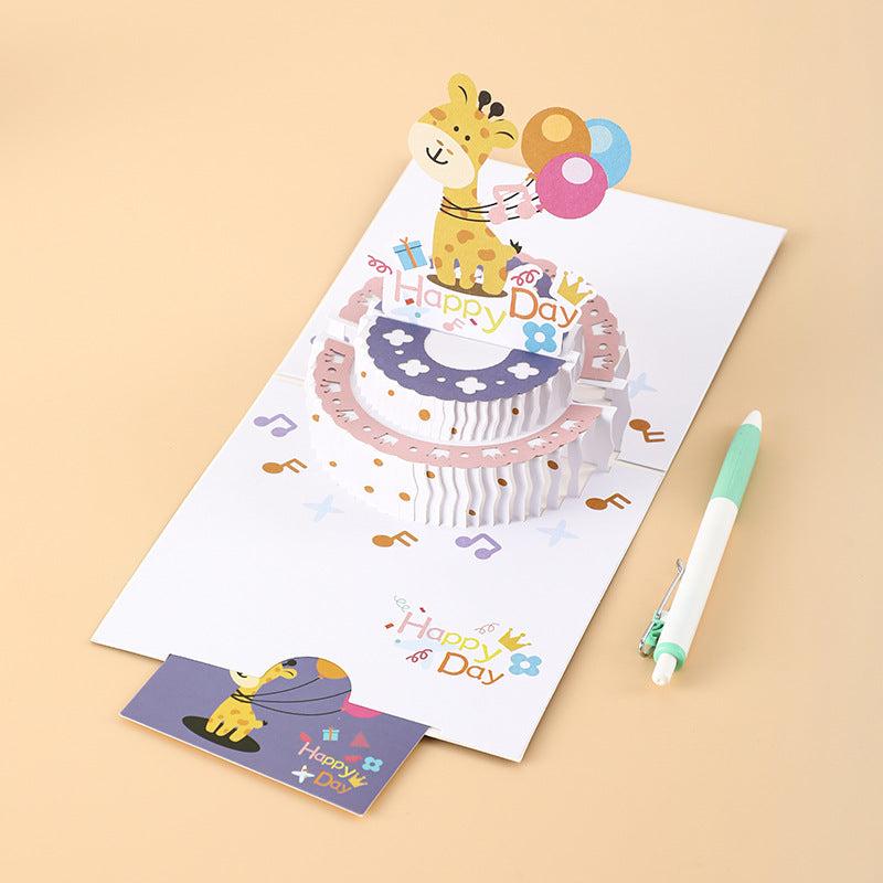 3D Birthday Cake Shaped Card Multiple Styles
