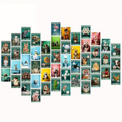 50pcs Postcard Collage Kit Animals Wall Decor Room Funny Toilet Picture