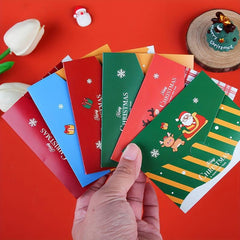 6pcs Cartoon Christmas Small Greeting Cards Fun Christmas Series Half fold Cards