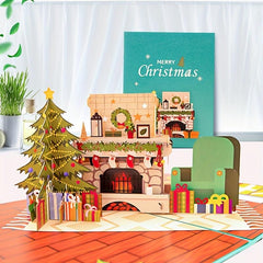 1pc Merry Christmas Pop Up Card 3D Greeting Card Holiday Winter Card
