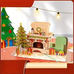 1pc Merry Christmas Pop Up Card 3D Greeting Card Holiday Winter Card