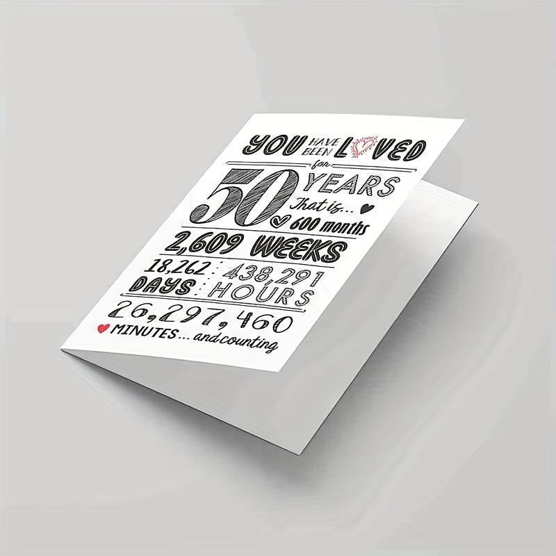 50th Birthday Card & Decorations Set - 50 Years Celebration - Men & Women