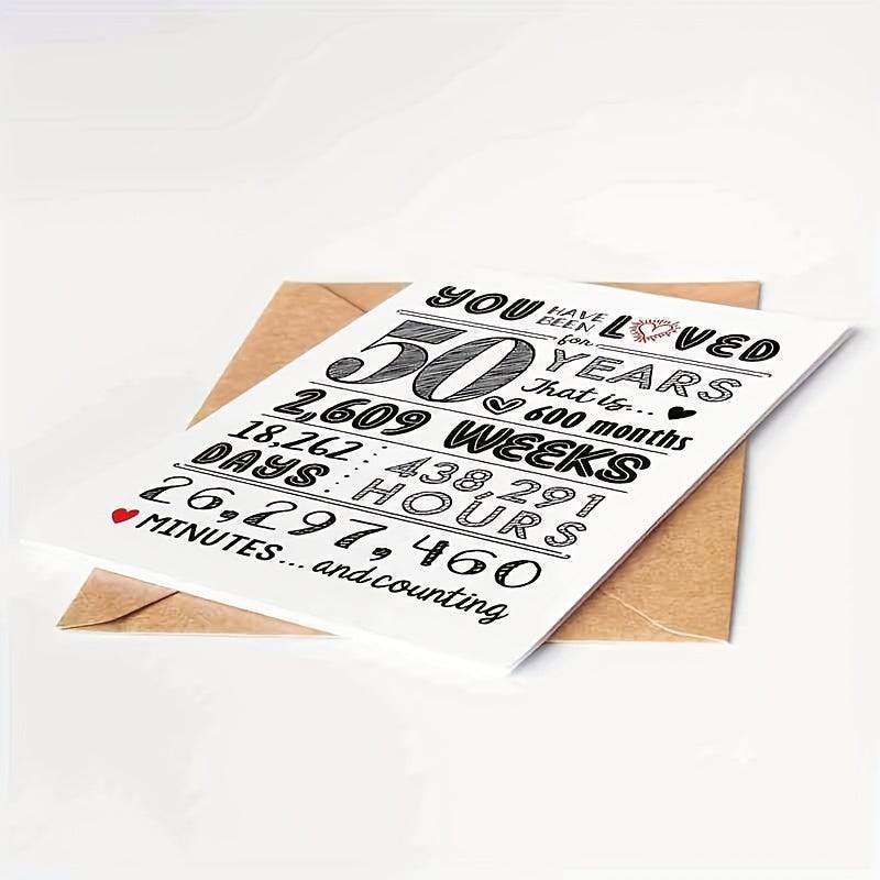 50th Birthday Card & Decorations Set - 50 Years Celebration - Men & Women