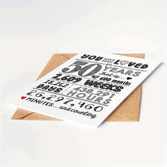 50th Birthday Card & Decorations Set - 50 Years Celebration - Men & Women
