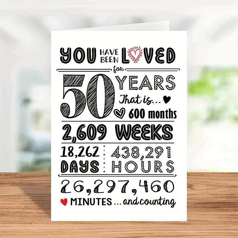 50th Birthday Card & Decorations Set - 50 Years Celebration - Men & Women
