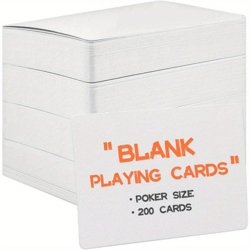 80pcs Blank Poker Size Cards Linen Finish Double Sided Index Flash DIY Game