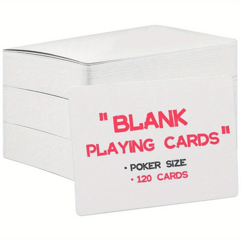 80pcs Blank Poker Size Cards Linen Finish Double Sided Index Flash DIY Game