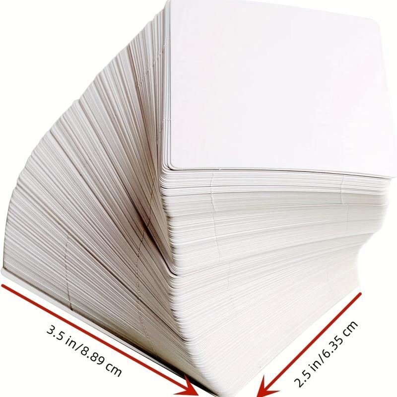 80pcs Blank Poker Size Cards Linen Finish Double Sided Index Flash DIY Game