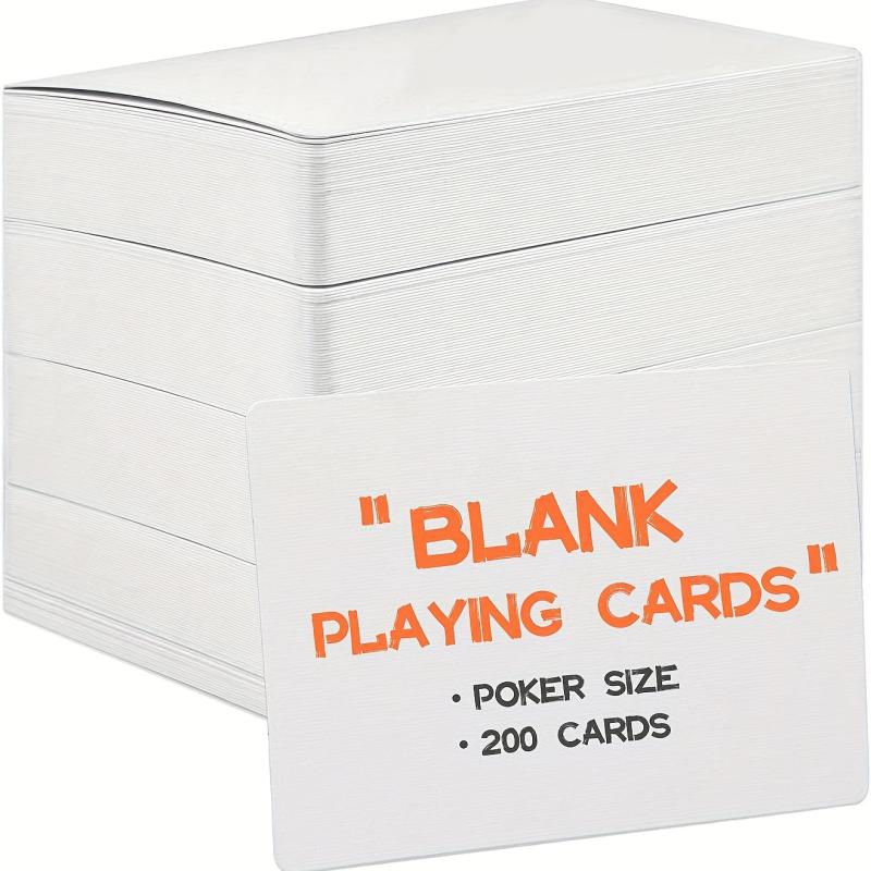 80pcs Blank Poker Size Cards Linen Finish Double Sided Index Flash DIY Game