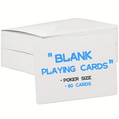 80pcs Blank Poker Size Cards Linen Finish Double Sided Index Flash DIY Game