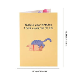Funny Cat Happy Birthday Pop Up Card For Parents Friends Siblings