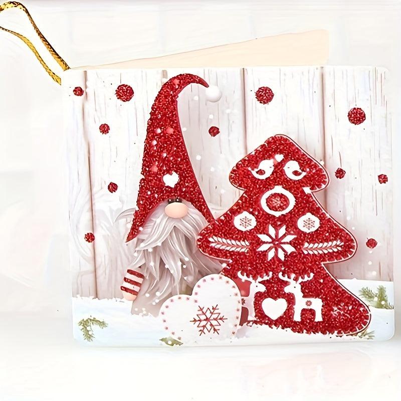 16pcs Christmas Cartoon Lanyard Greeting Cards with Rope