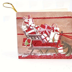 16pcs Christmas Cartoon Lanyard Greeting Cards with Rope