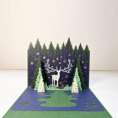 3D Christmas Card Sparkling Tree Blessing Message
