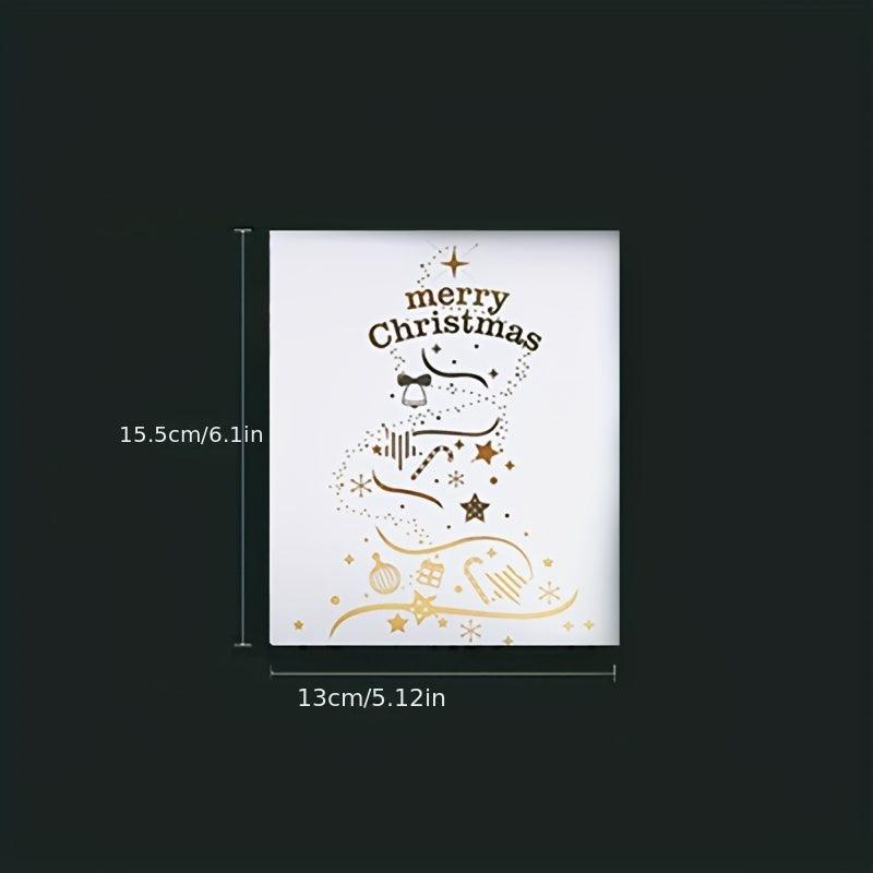 3D Christmas Card Sparkling Tree Blessing Message