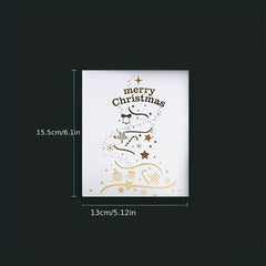 3D Christmas Card Sparkling Tree Blessing Message