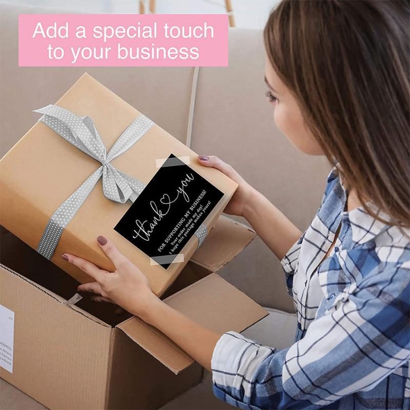 50pcs Thank You Cards Business Decoration Stickers Label Cards