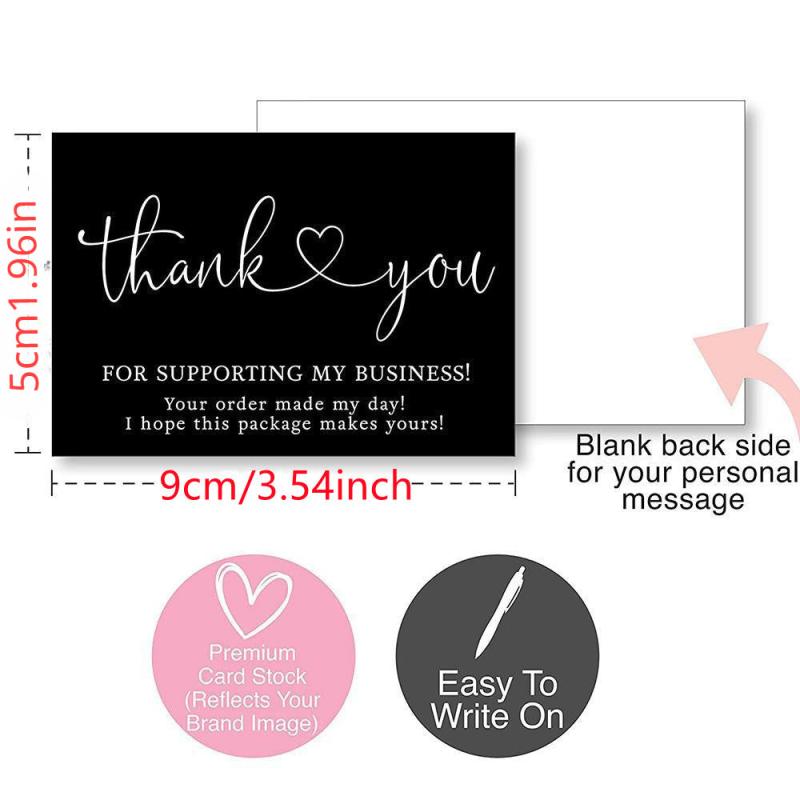 50pcs Thank You Cards Business Decoration Stickers Label Cards