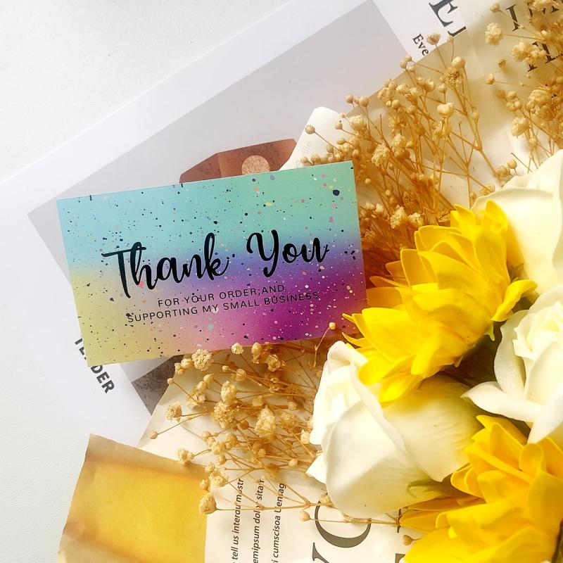 Pack of 50 Thank You Cards - 8.89 x 5.33 cm