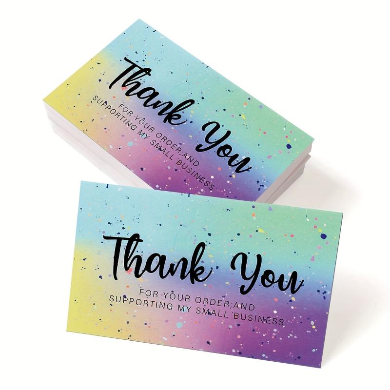 Pack of 50 Thank You Cards - 8.89 x 5.33 cm