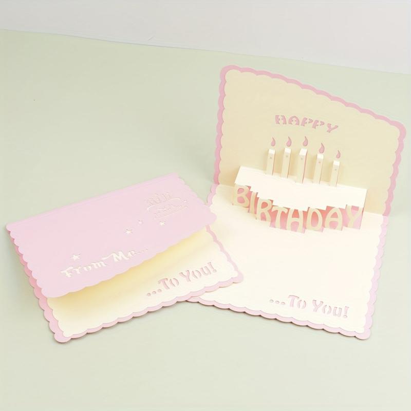 3D Happy Birthday Greeting Card - Bronzing Foldable Birthday Gift Blessing