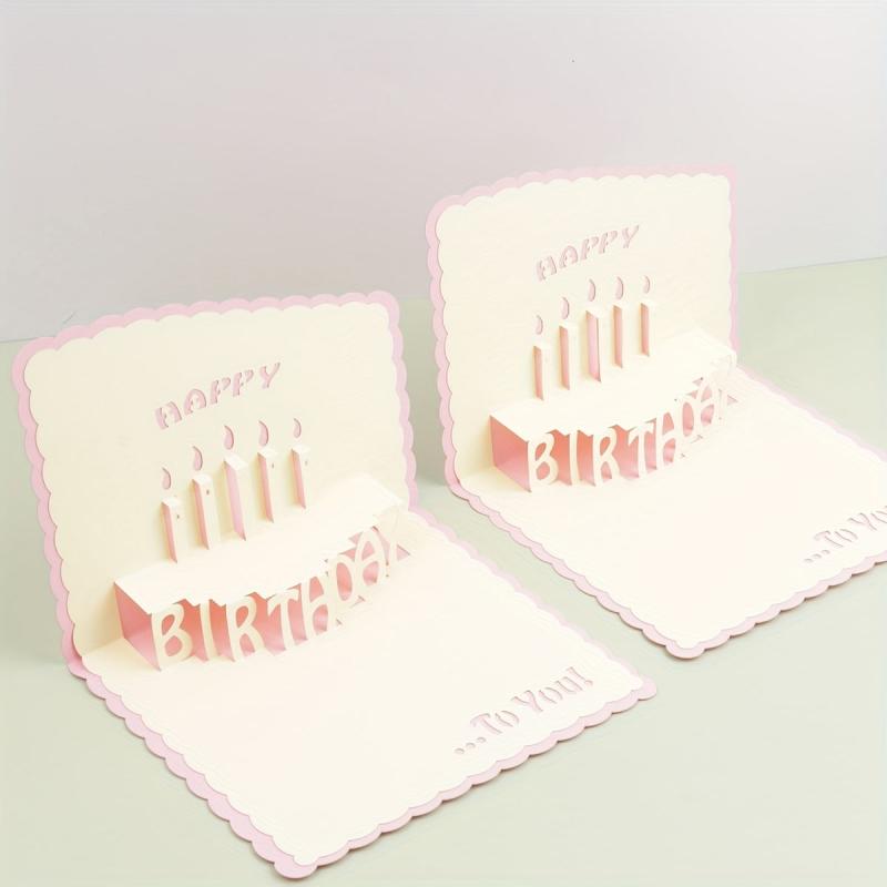 3D Happy Birthday Greeting Card - Bronzing Foldable Birthday Gift Blessing