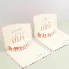 3D Happy Birthday Greeting Card - Bronzing Foldable Birthday Gift Blessing