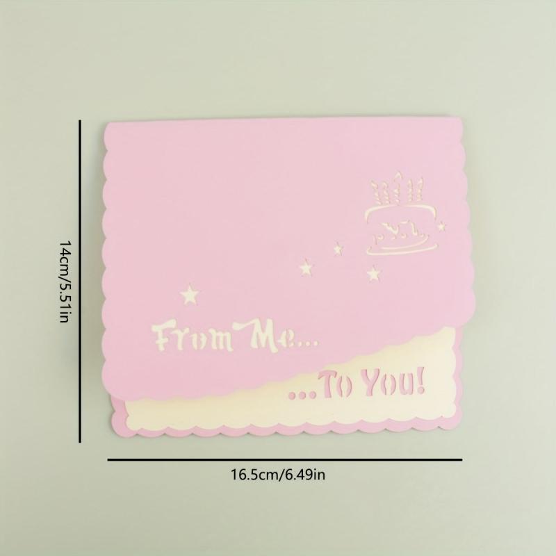 3D Happy Birthday Greeting Card - Bronzing Foldable Birthday Gift Blessing