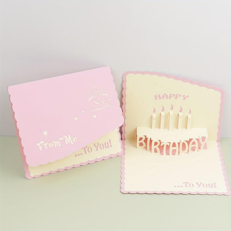 3D Happy Birthday Greeting Card - Bronzing Foldable Birthday Gift Blessing